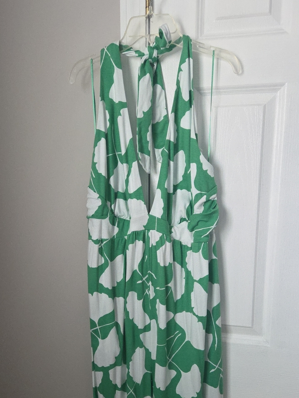 Diane Von Furstenberg For Target Green And White Halter Jumpsuit